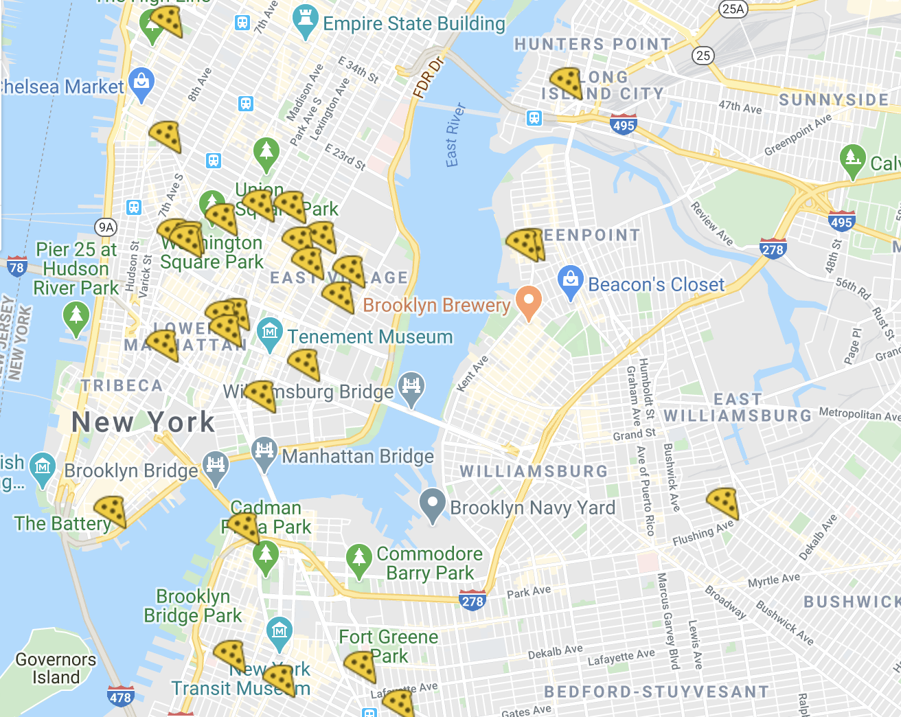 NYC Pizza Map